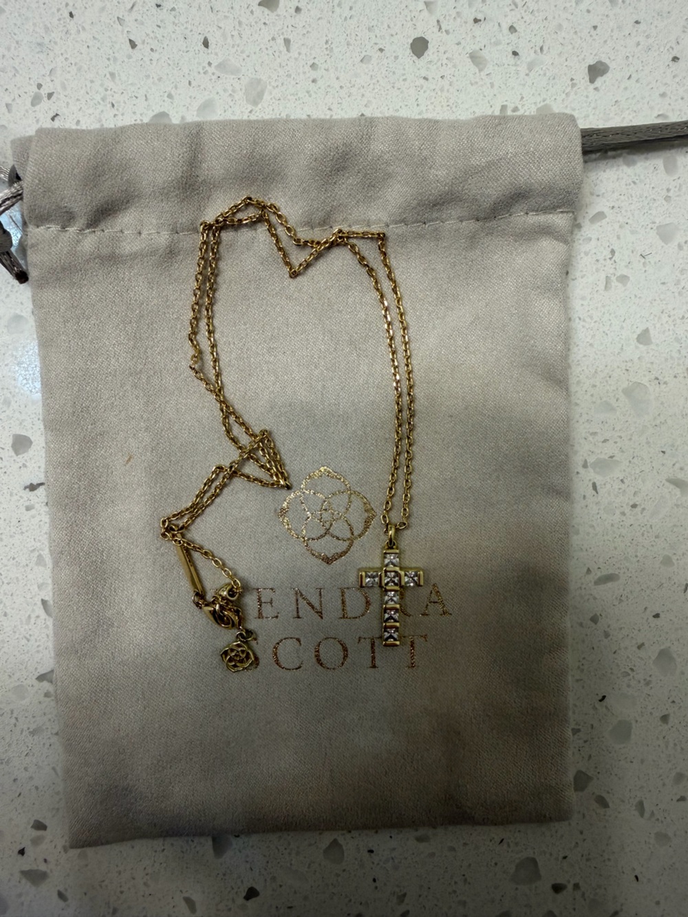 Kendra Scott Cross Pendant in Clear Crystal